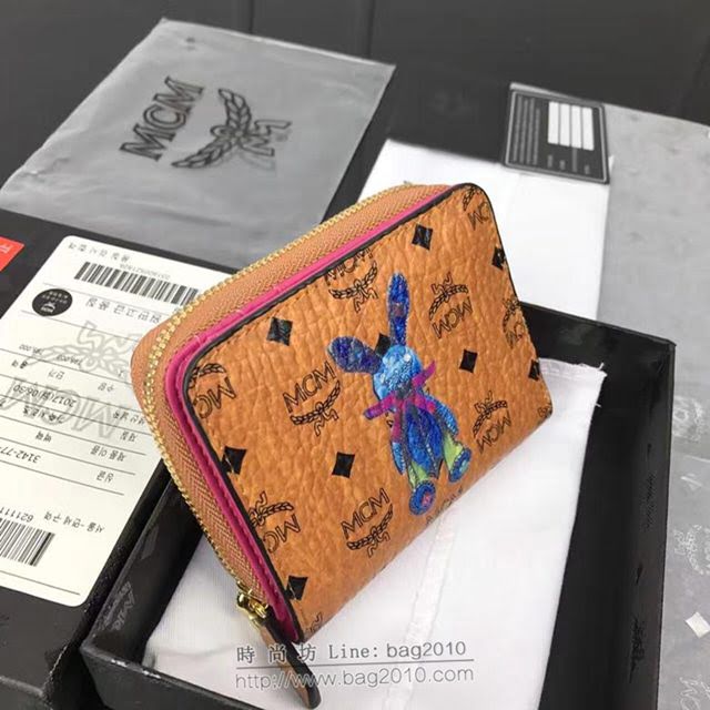MCM女錢包 原單 8082兔子款 MCM小單拉錢包 單拉隔襠式散錢包 現金袋  mdmc1074